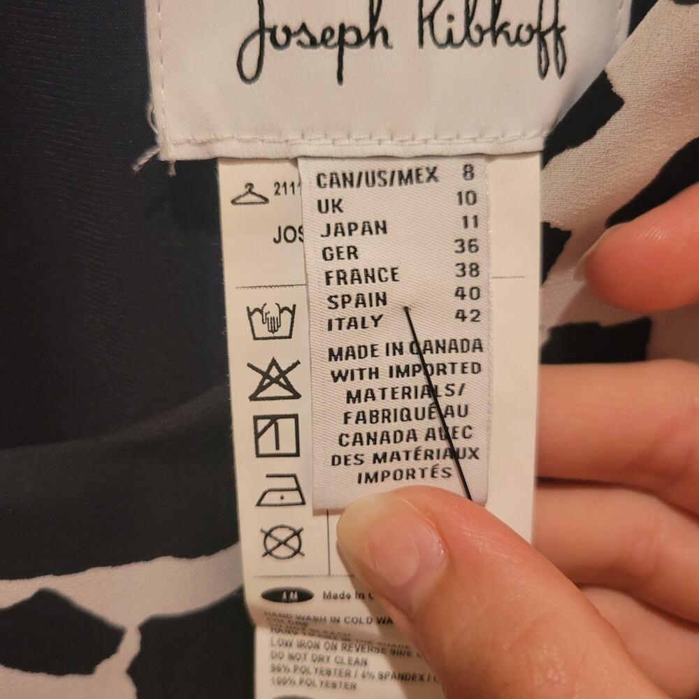 Joseph Ribkoff Jumpsuit Women's Size 8 Black‎ Vanilla Layered Flowy Animal Print - Picture 8 of 11